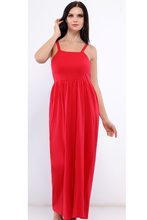 Load image into Gallery viewer, فستان سالوبت من القطن الخالص احمر - pumpkinU