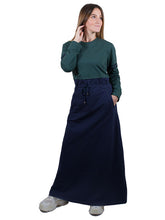 Load image into Gallery viewer, عباية رياضية قطن بحزام داخلى زيتى فى كحلى - pumpkinU