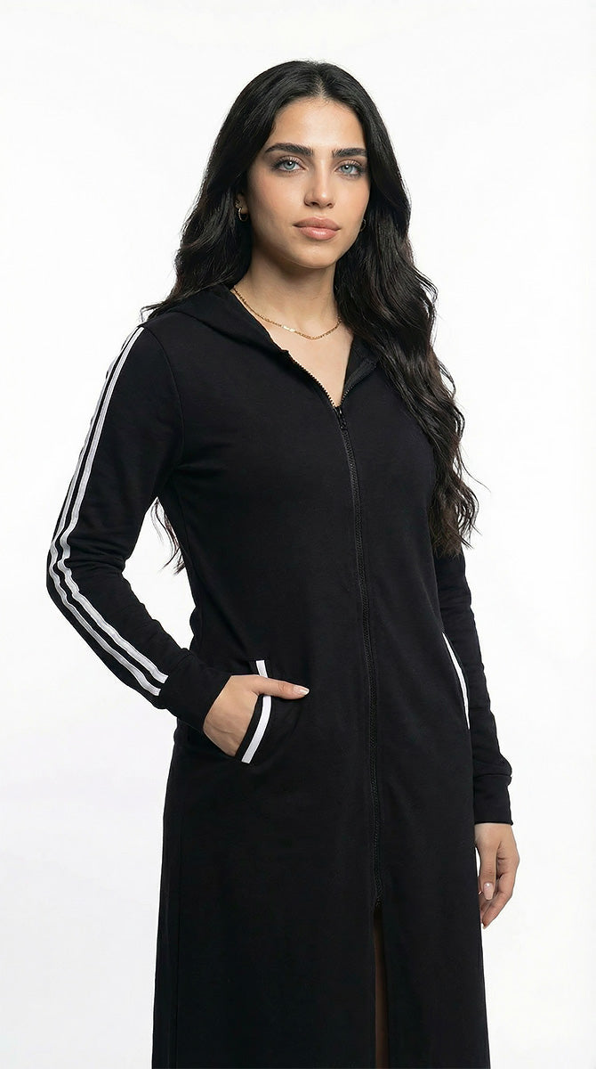 عباية سادة بيزك مفتوح اسود