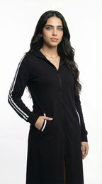 عباية سادة بيزك مفتوح اسود