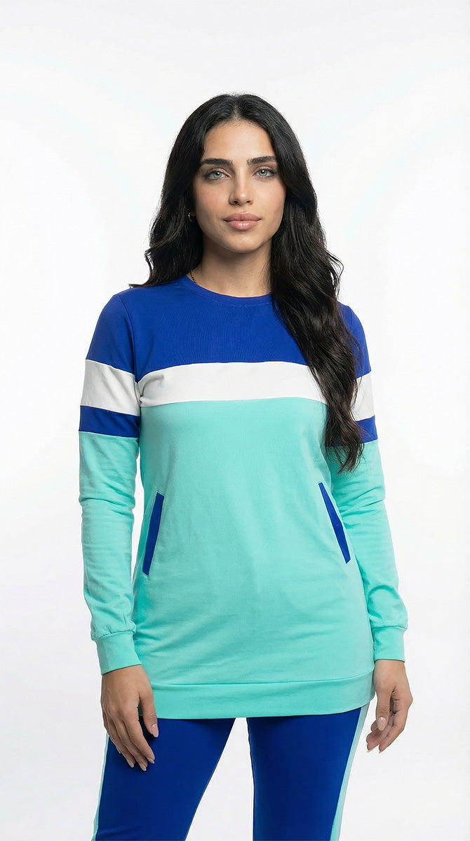 بدلة رياضية قطن تركواز فى موف