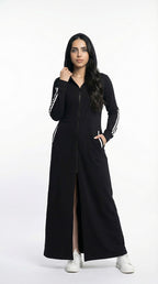 عباية سادة بيزك مفتوح اسود