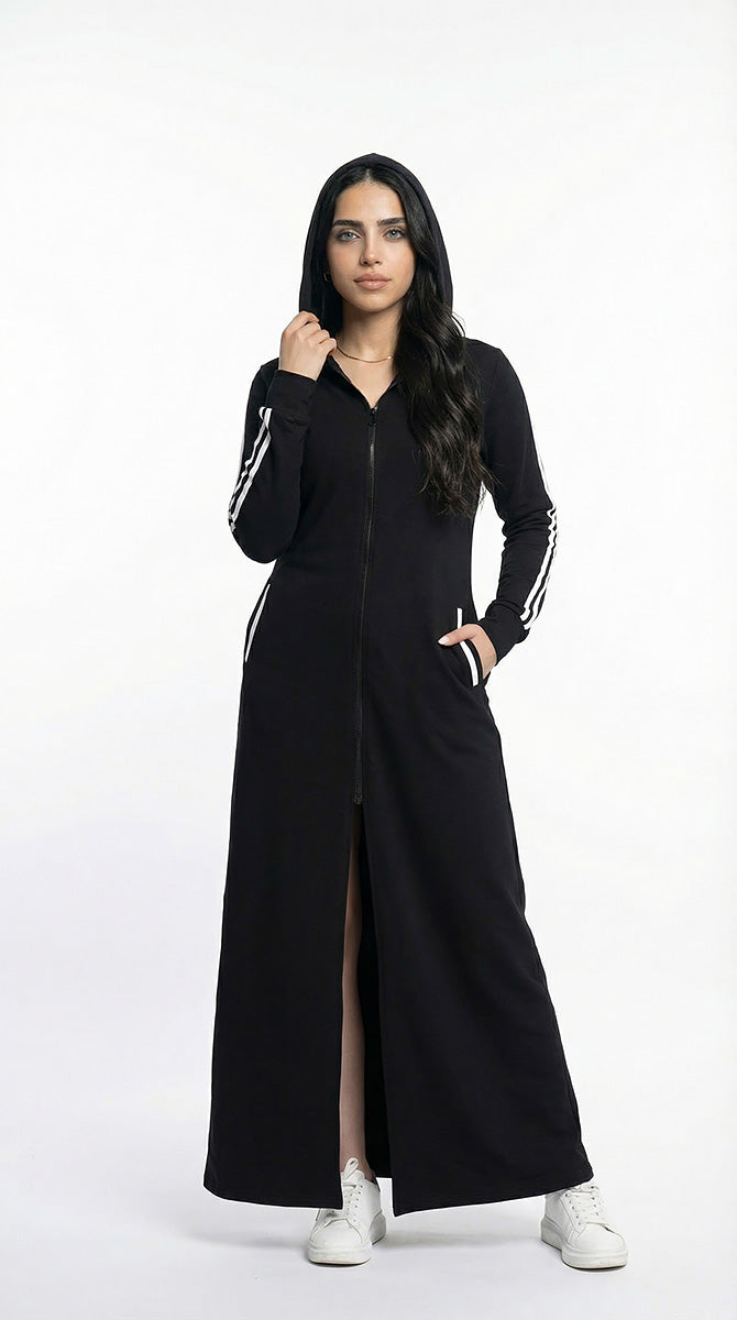 عباية سادة بيزك مفتوح اسود