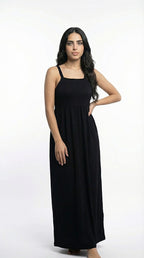 فستان سالوبت من القطن الخالص اسود