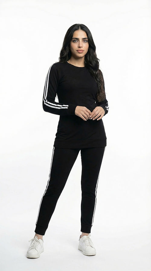 Black basic cotton Sportsuit