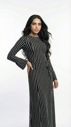 فستان سكوبا اسود طويل