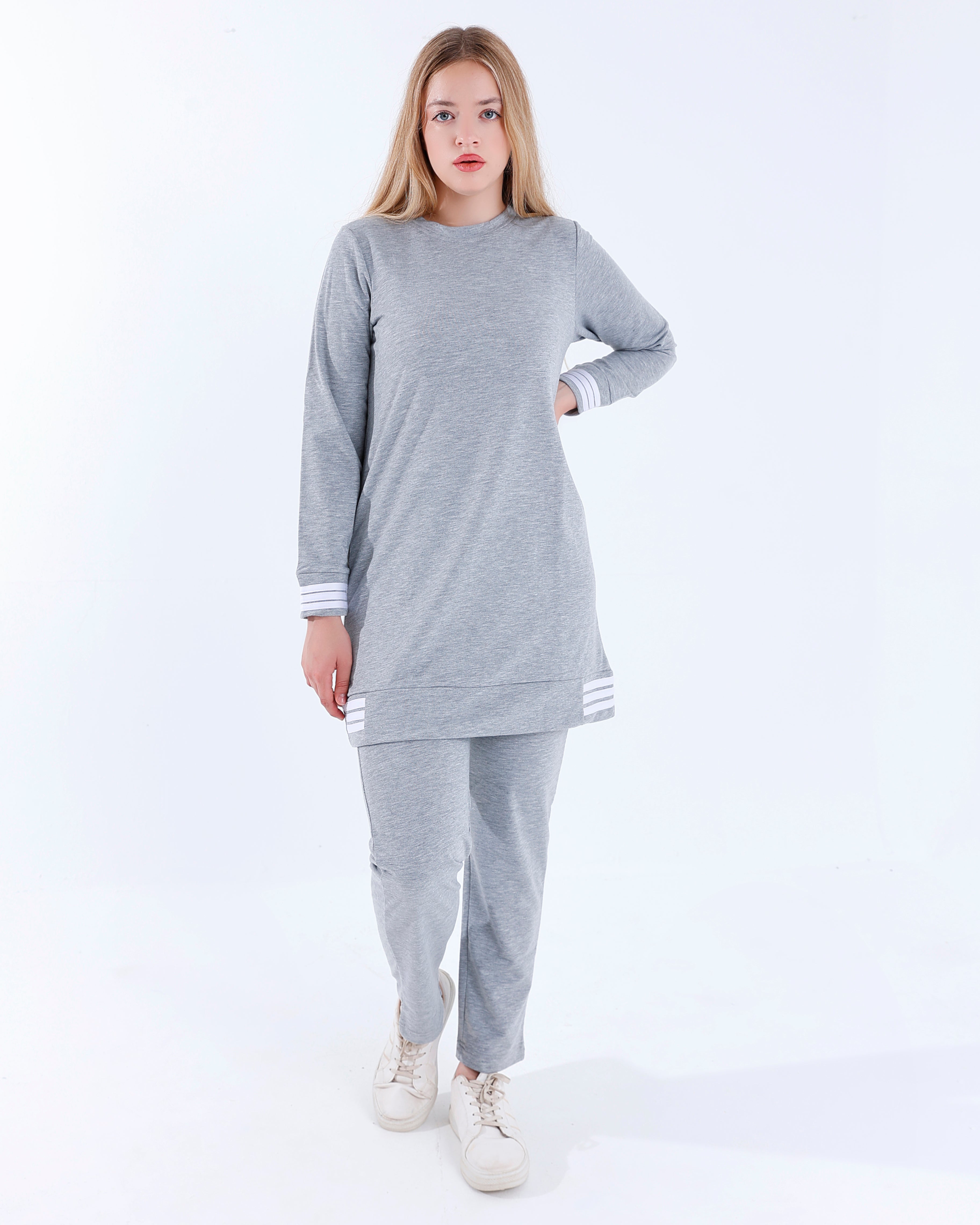 بدلة رياضية شرايط ميلتون رمادي