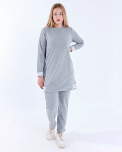Black Melton Stripe Tracksuit