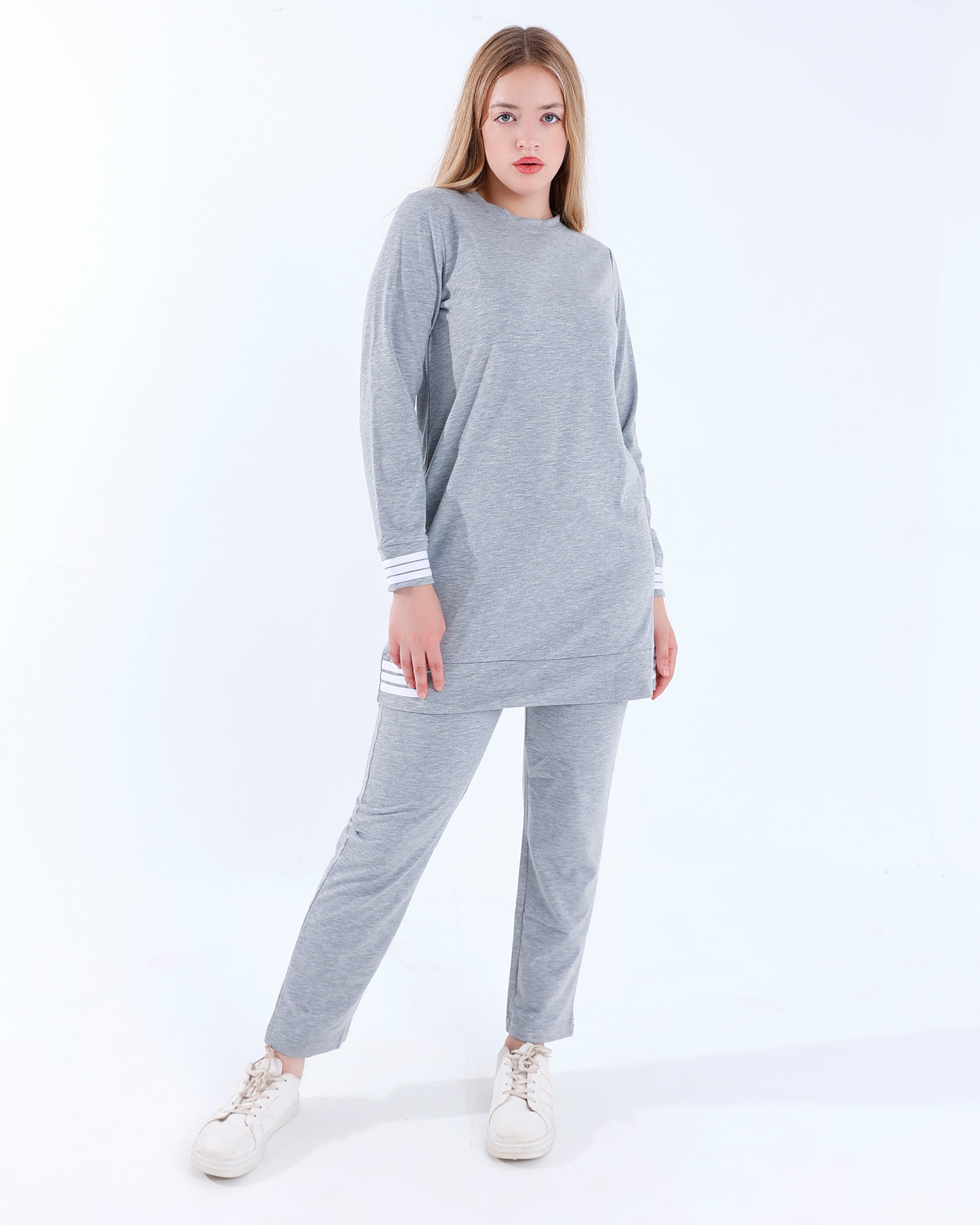 بدلة رياضية شرايط ميلتون رمادي