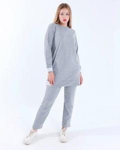 Black Melton Stripe Tracksuit