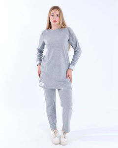 Black Melton Stripe Tracksuit