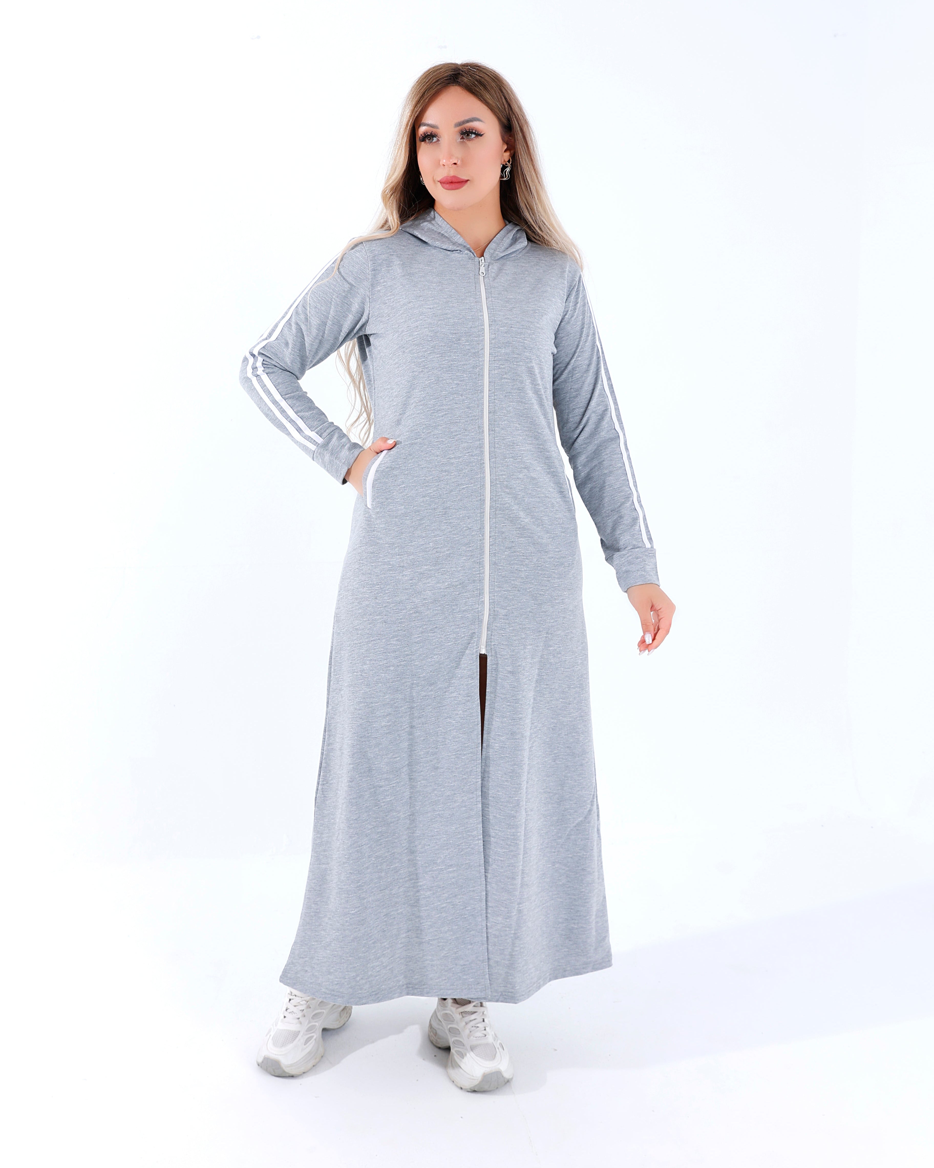 Abaya basique beu marine unie ouverte