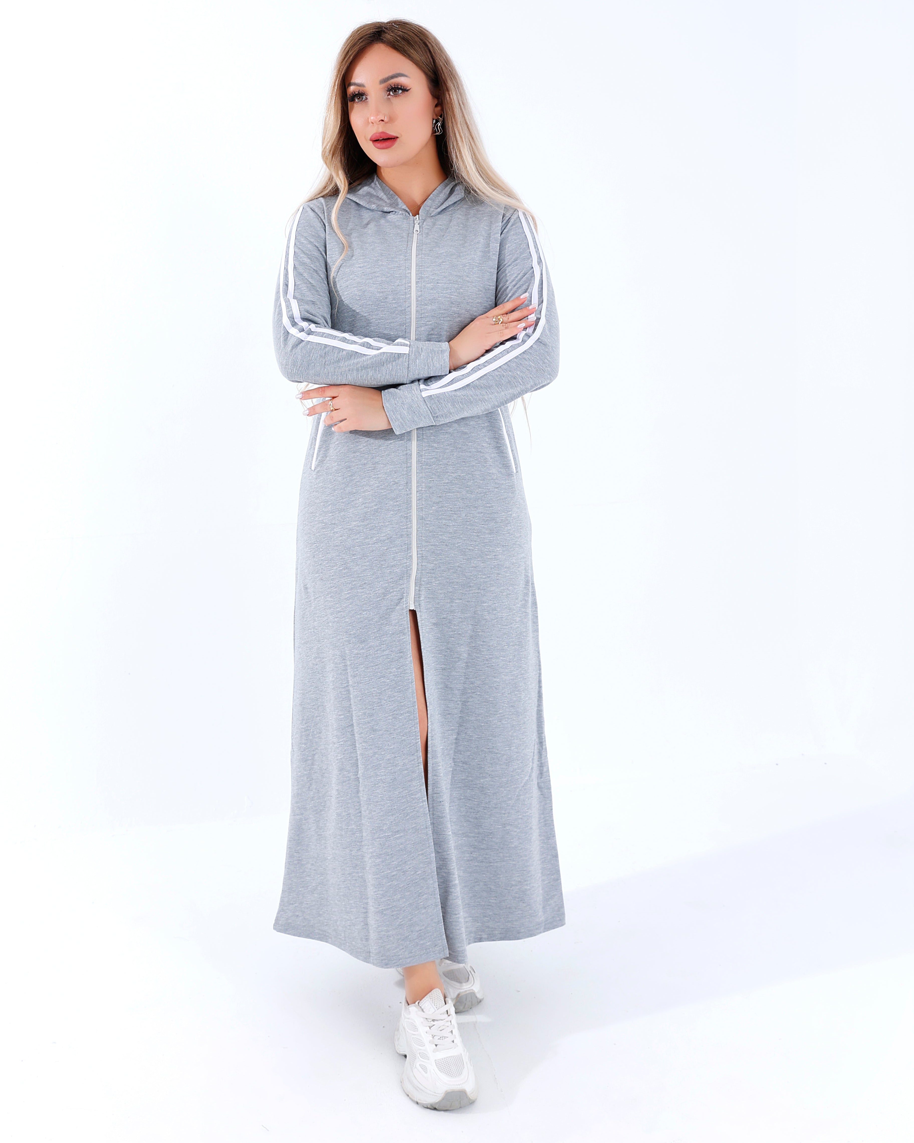 Abaya basique beu marine unie ouverte