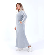 Abaya basique beu marine unie ouverte