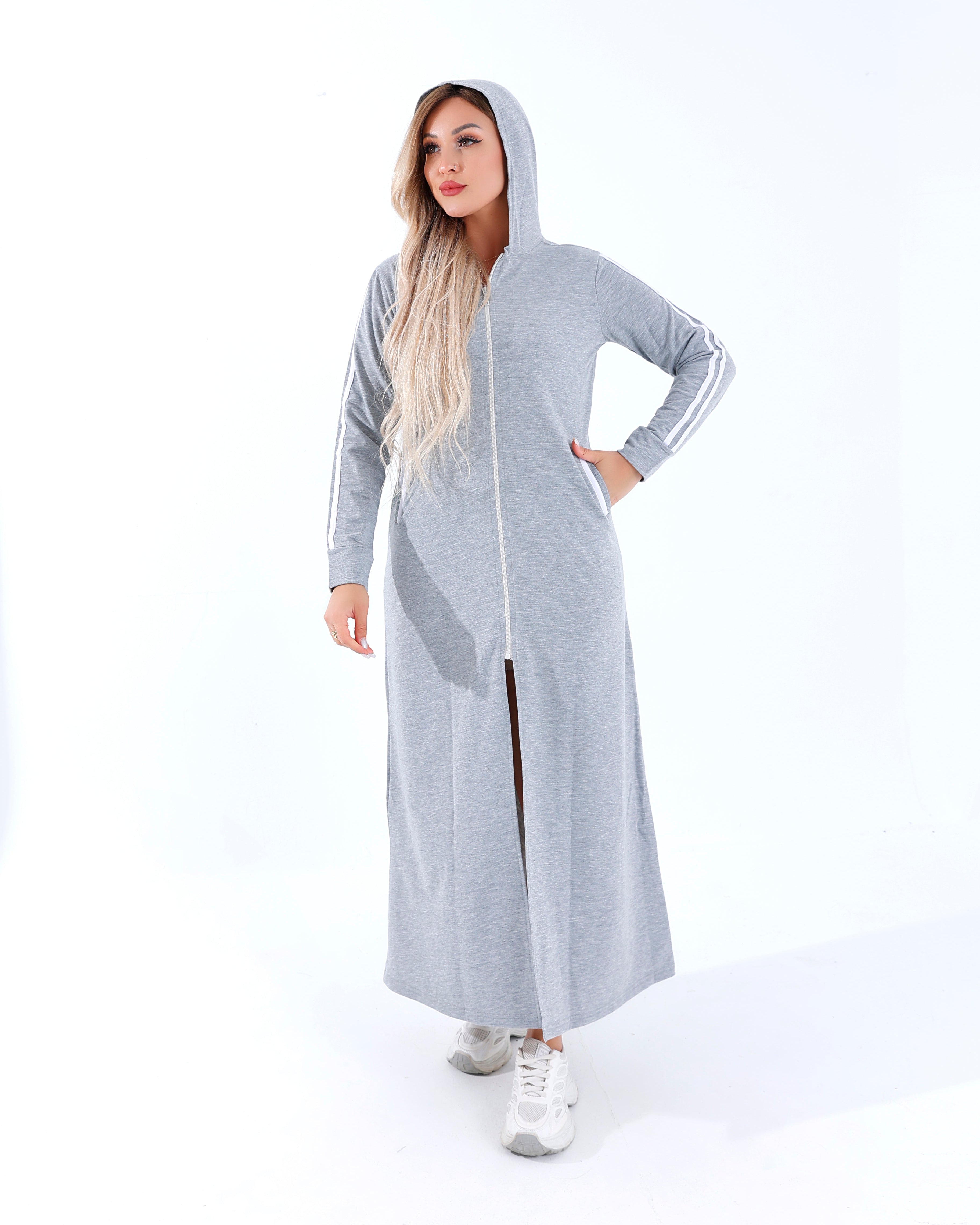 Abaya basique beu marine unie ouverte