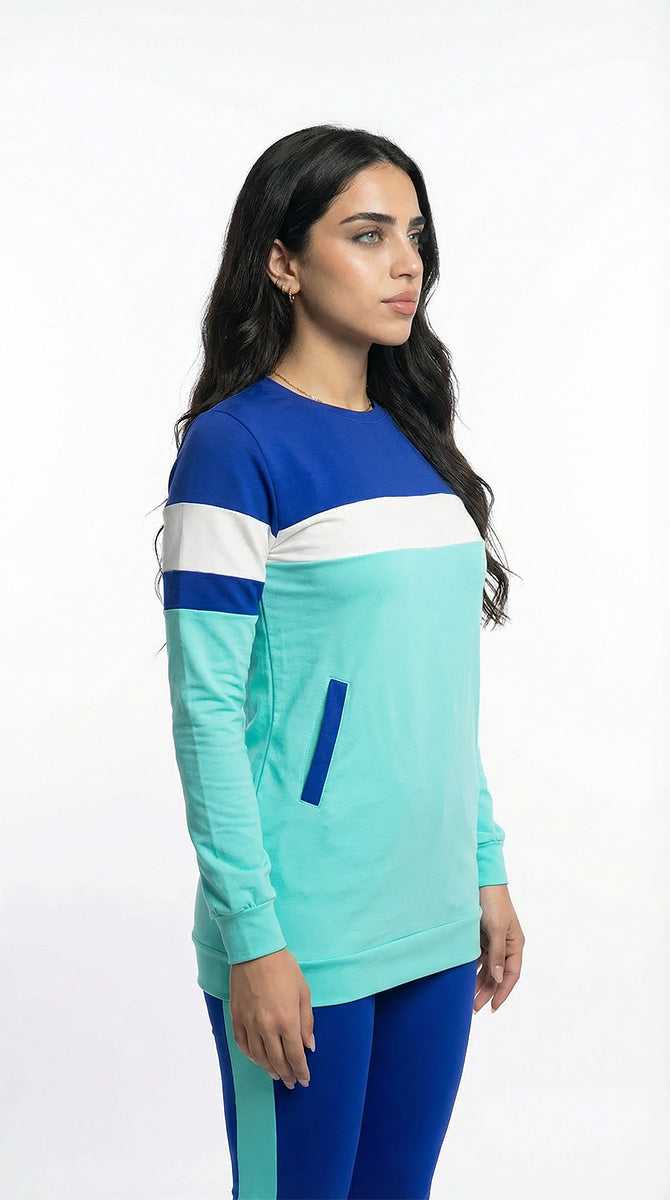 بدلة رياضية قطن تركواز فى موف