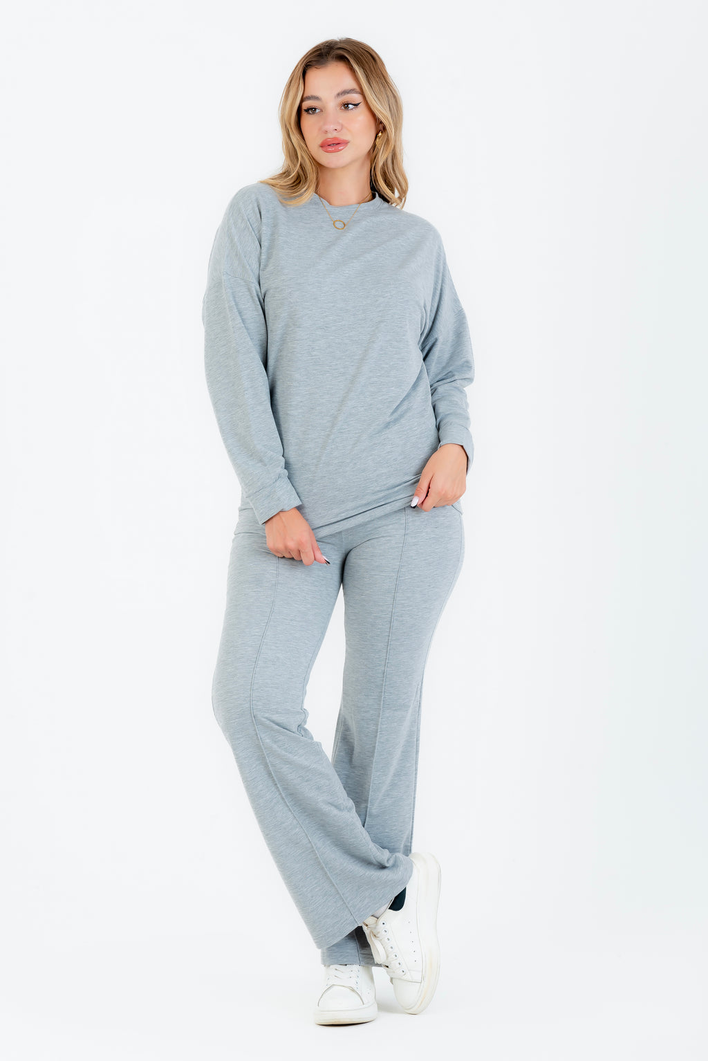 بدلة رياضية ميلتون سادة رمادي فاتح