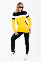 Tenue de sport moutarde et noire en coton