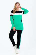 Tenue de sport verte et noire en coton