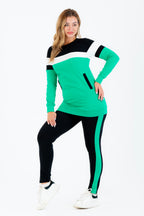 Tenue de sport verte et noire en coton
