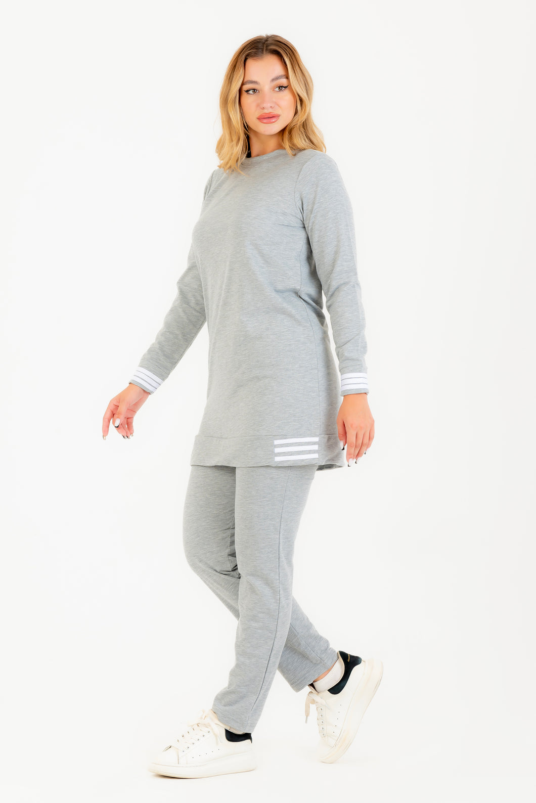 Black Melton Stripe Tracksuit