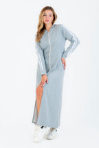 Abaya basique beu marine unie ouverte