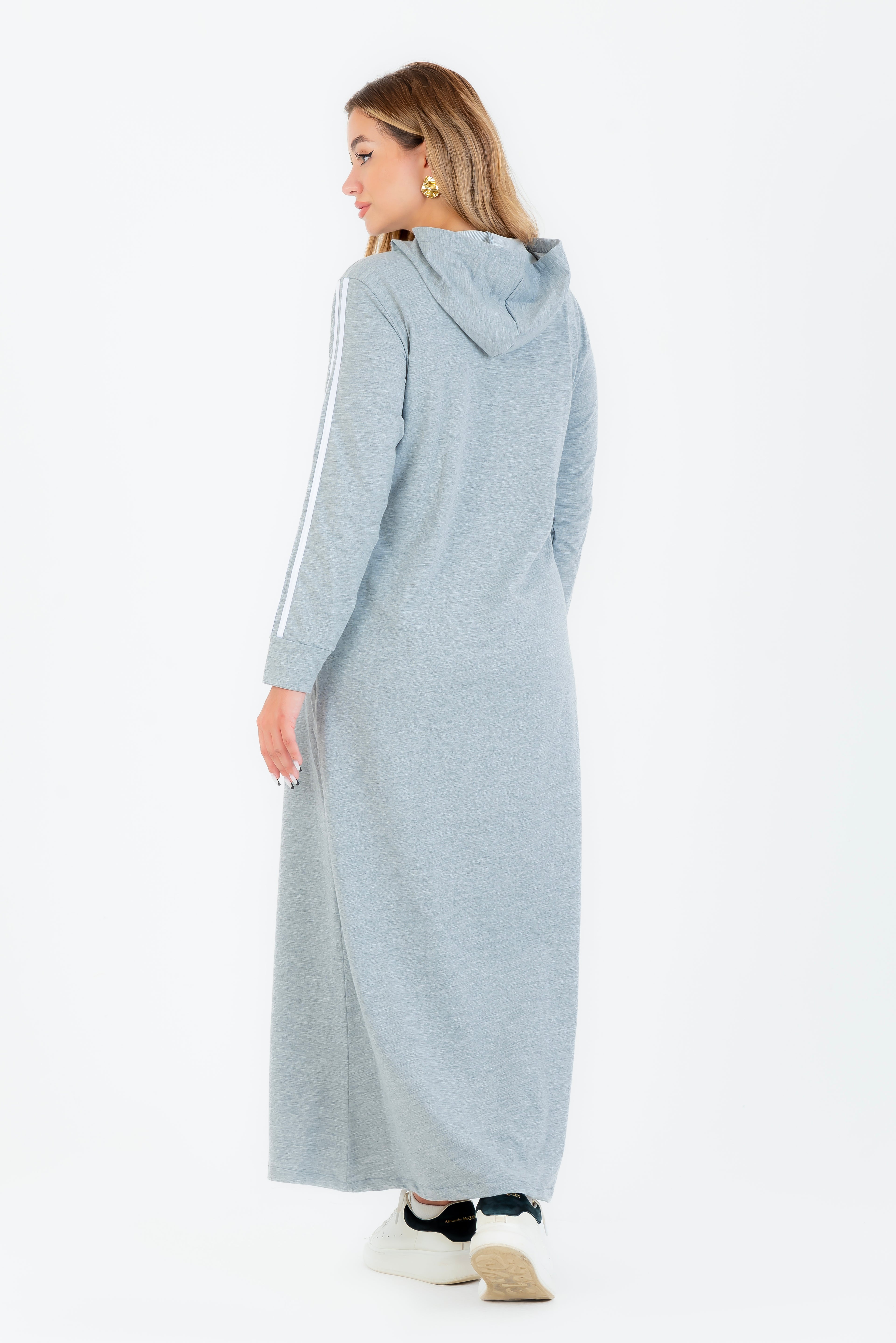 Abaya basique beu marine unie ouverte