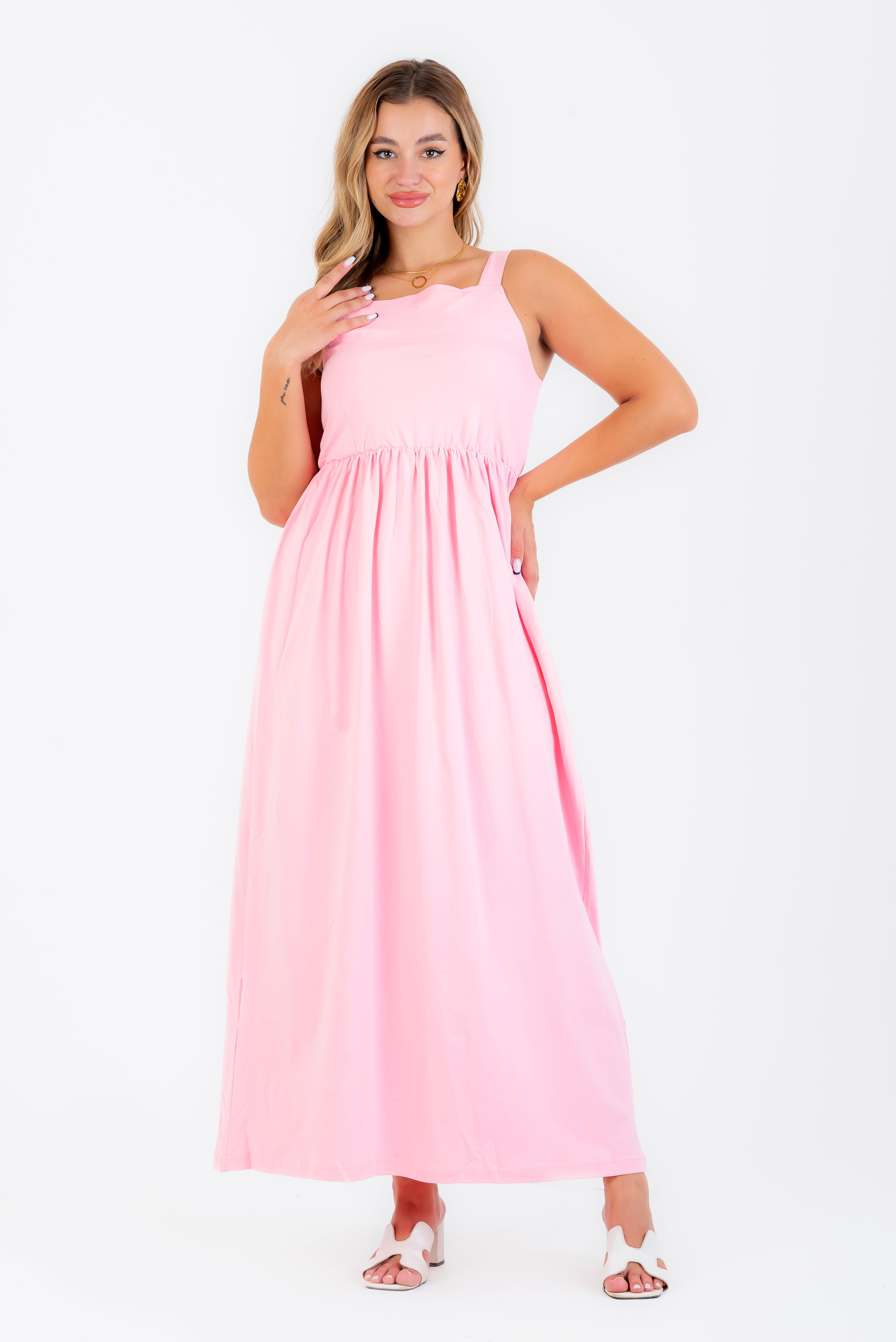 Robe salopette noire en pur coton