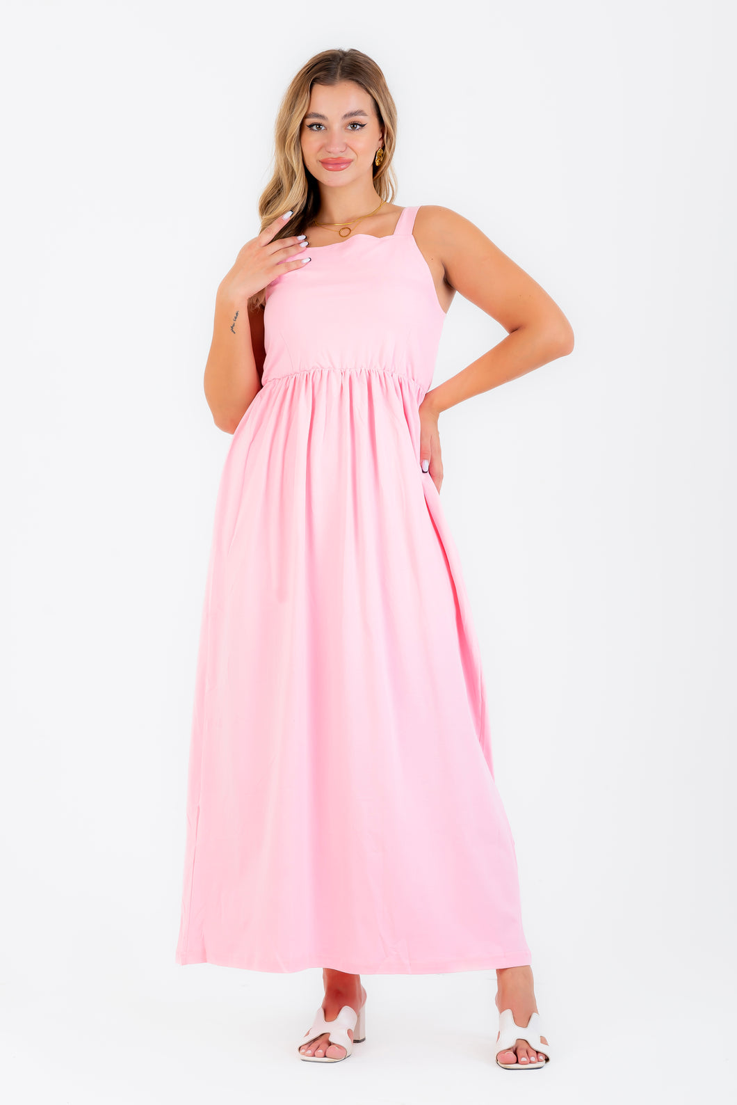 Robe salopette noire en pur coton