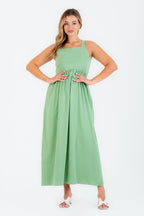 Robe salopette noire en pur coton