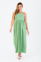 Robe salopette noire en pur coton