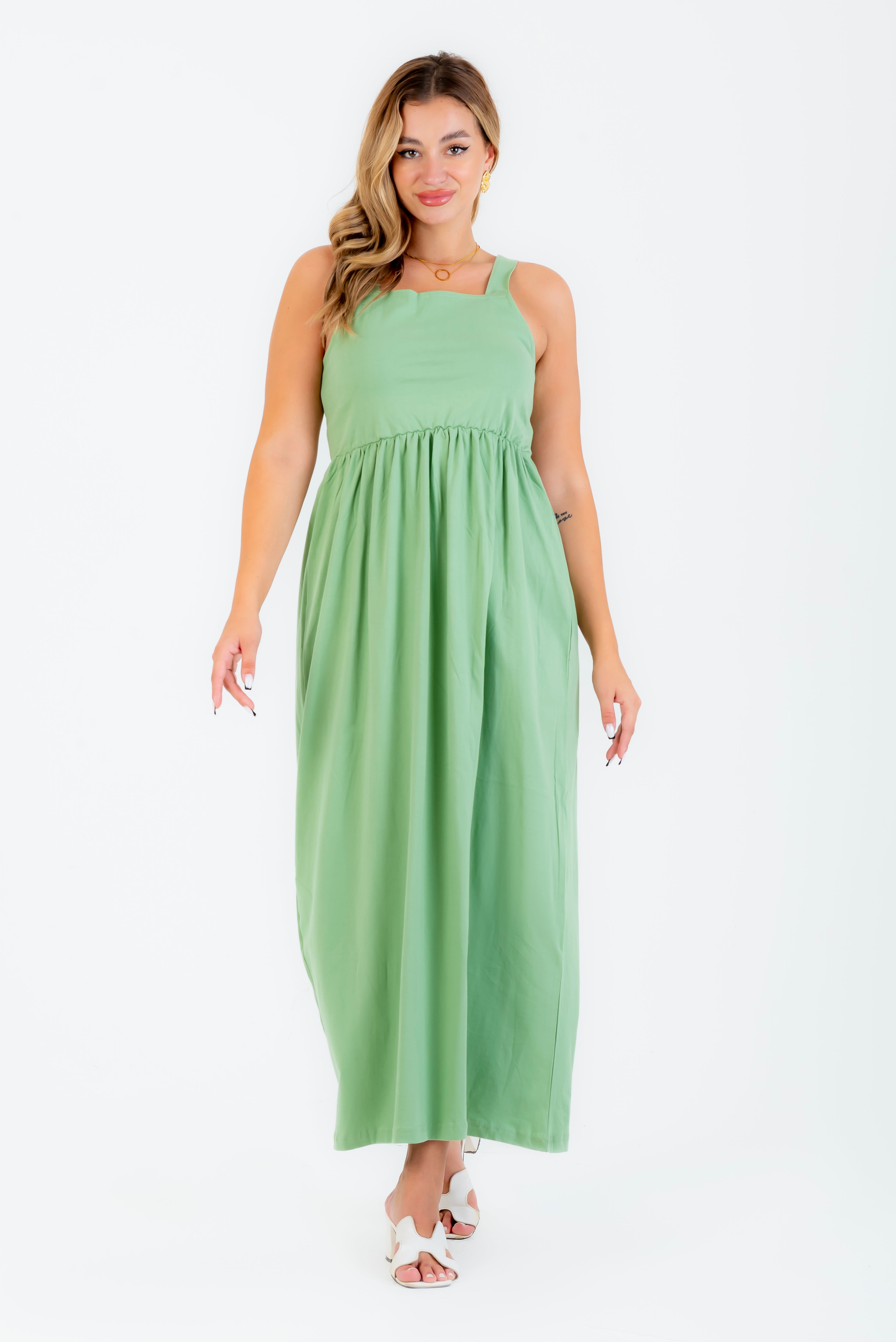 Robe salopette noire en pur coton