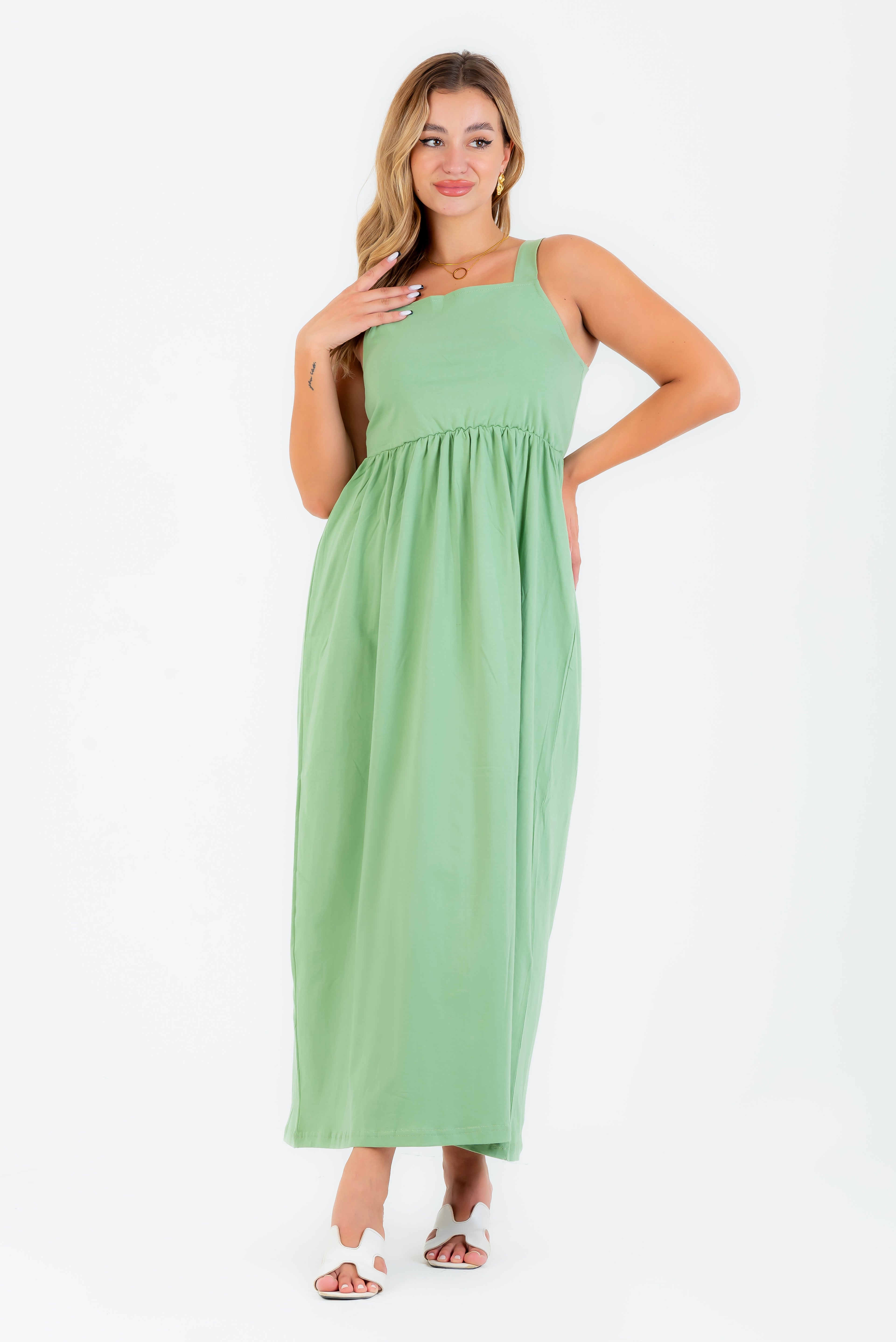 Robe salopette noire en pur coton