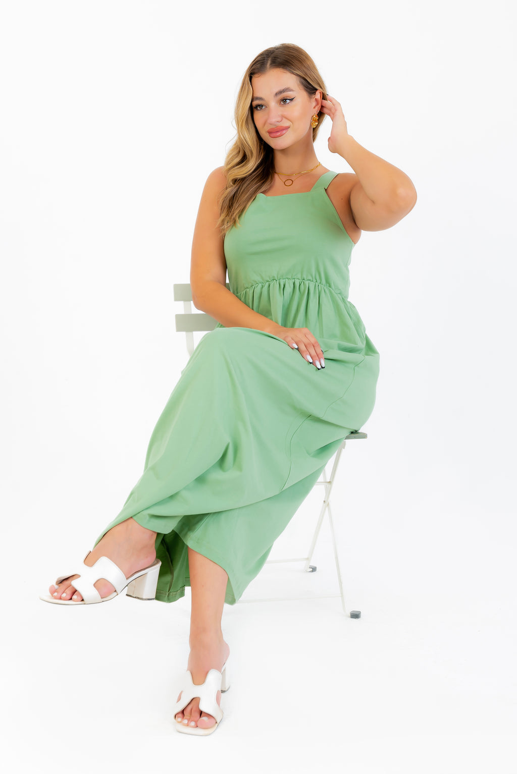 Robe salopette noire en pur coton