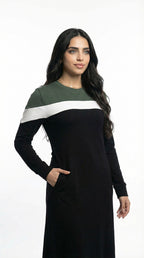 عباية رياضية قطن كريب زيتى فى اسود