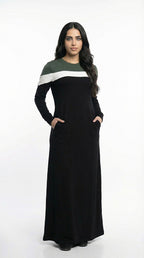 عباية رياضية قطن كريب زيتى فى اسود