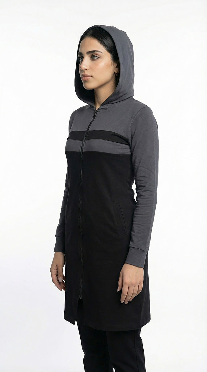 بدلة رياضية قطن ميلتون بسوستة وكابيشو رمادى فى اسود