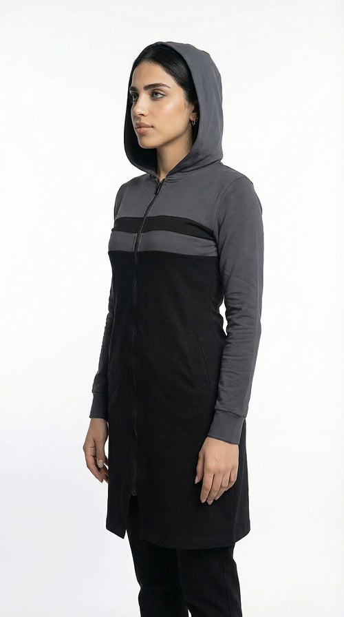 بدلة رياضية قطن ميلتون بسوستة وكابيشو رمادى فى اسود