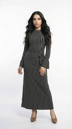 فستان سكوبا اسود طويل