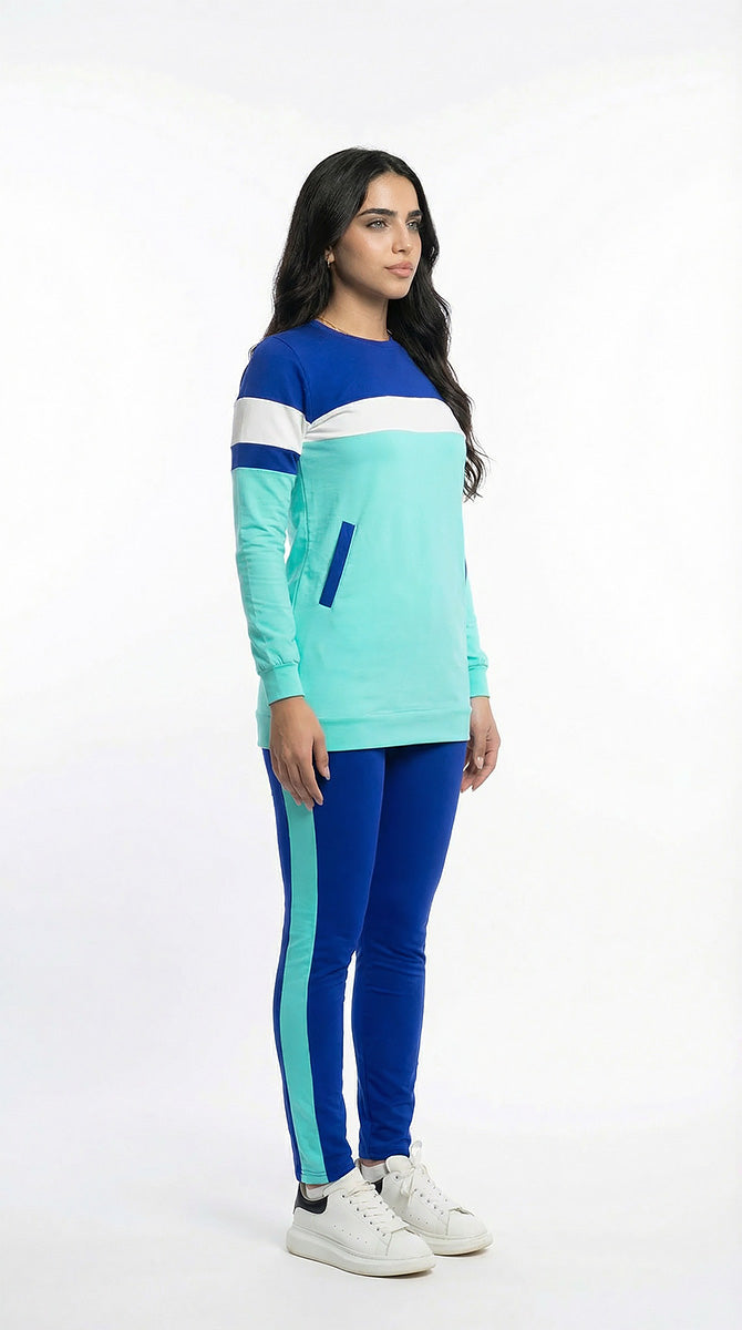 بدلة رياضية قطن تركواز فى موف