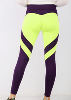 Navy and pink polyester leggings