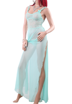 Chemise de nuit longue pistache en power avec poitrine power