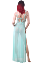 Chemise de nuit longue pistache en power avec poitrine power