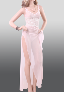 Power long Pink nightgown with power chest