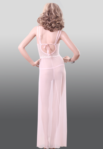 Power long Pink nightgown with power chest