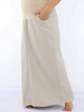 Beige gabardine skirt for pregnant women