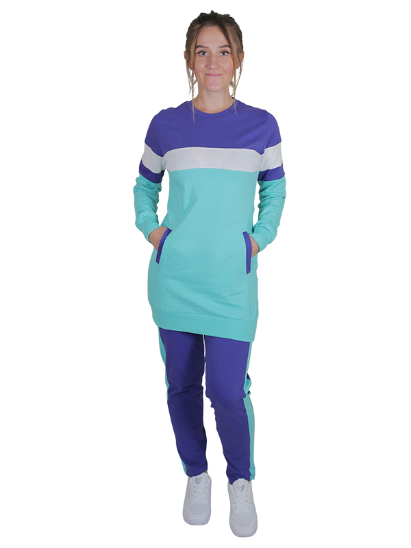 بدلة رياضية قطن تركواز فى موف - pumpkinU