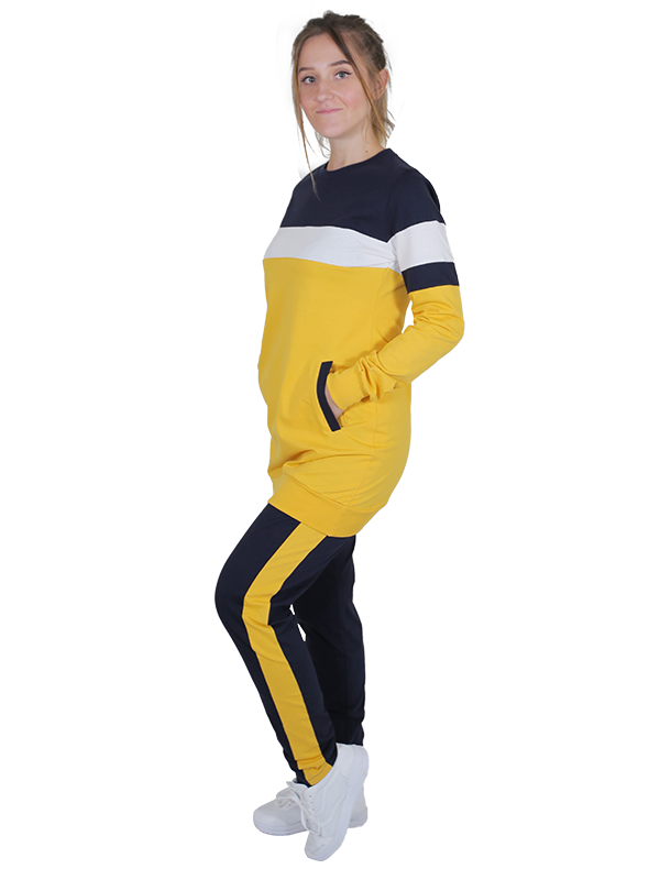 بدلة رياضي قطن مسطردة فى اسود - pumpkinU