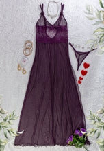 Load image into Gallery viewer, Power long purple nightgown with power chest