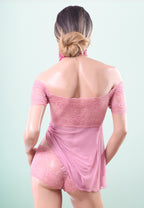 بيجاما شورت باور مع دانتيل كشمير